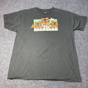 Animal Crossing New Horizons T-Shirt Men's L Grey Tom Nook Nintendo Switch Gamer